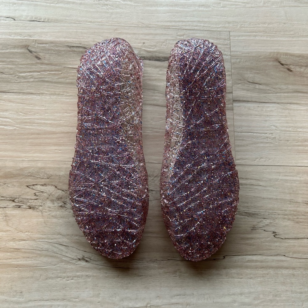 Purple Glitter Jelly Flats - Size 8 - Picture 3 of 4